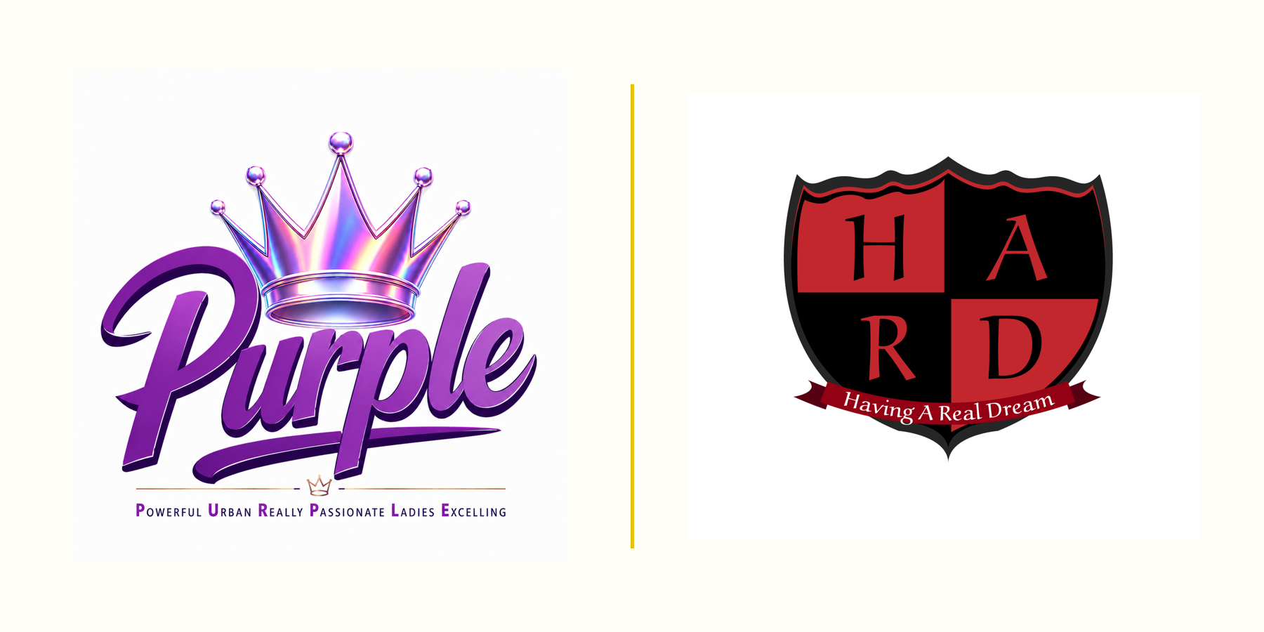 PURPLE and HARD mentoring group logos for Reaching Da Streetz