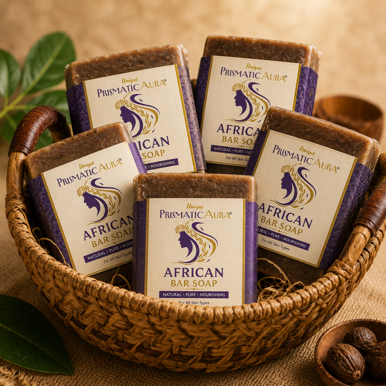 Unique Prismatic Aura African bar soap packaging